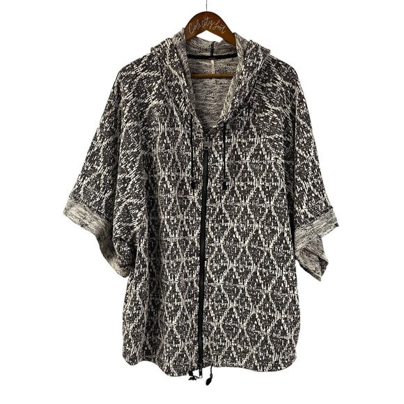 Free People Textured Oversized Sweater Hoodie Boho Beach Style Small - Picture 1 of 12